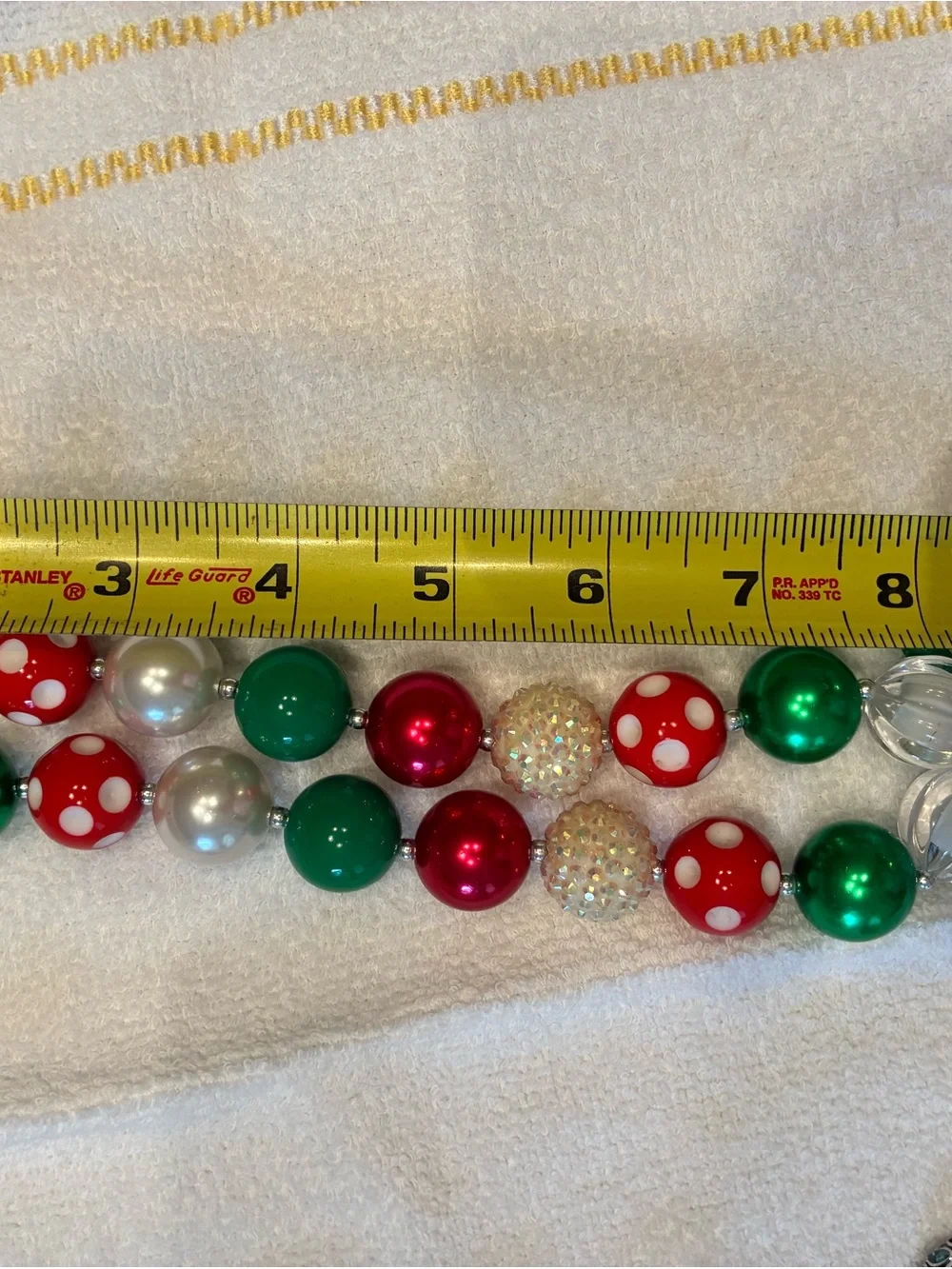 Women’s Holiday Bead Necklace with Nutcracker Charm - Red & Green